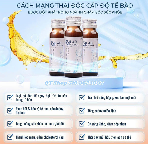 Xlab Cytox Nước Uống Thải Độc Tế Bào - Japan (Hộp 10 chai)