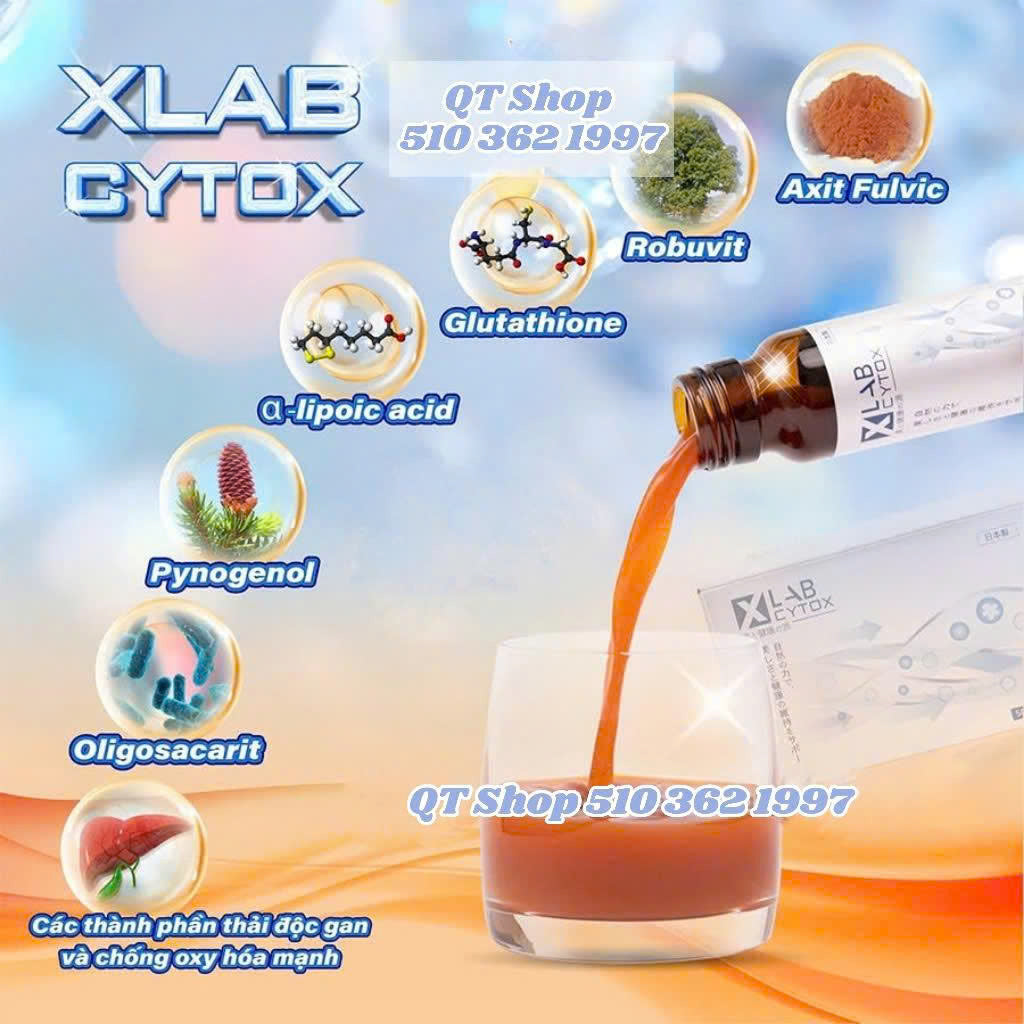 Xlab Cytox Nước Uống Thải Độc Tế Bào - Japan (Hộp 10 chai)