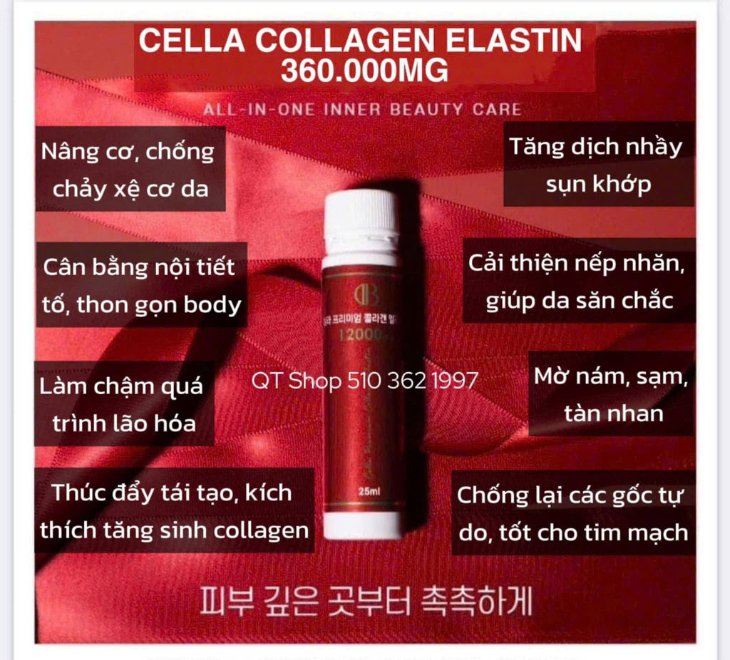 Nước uống Cella Collagen Elastin 360.000mg - Hộp 30 lọ x 25ml