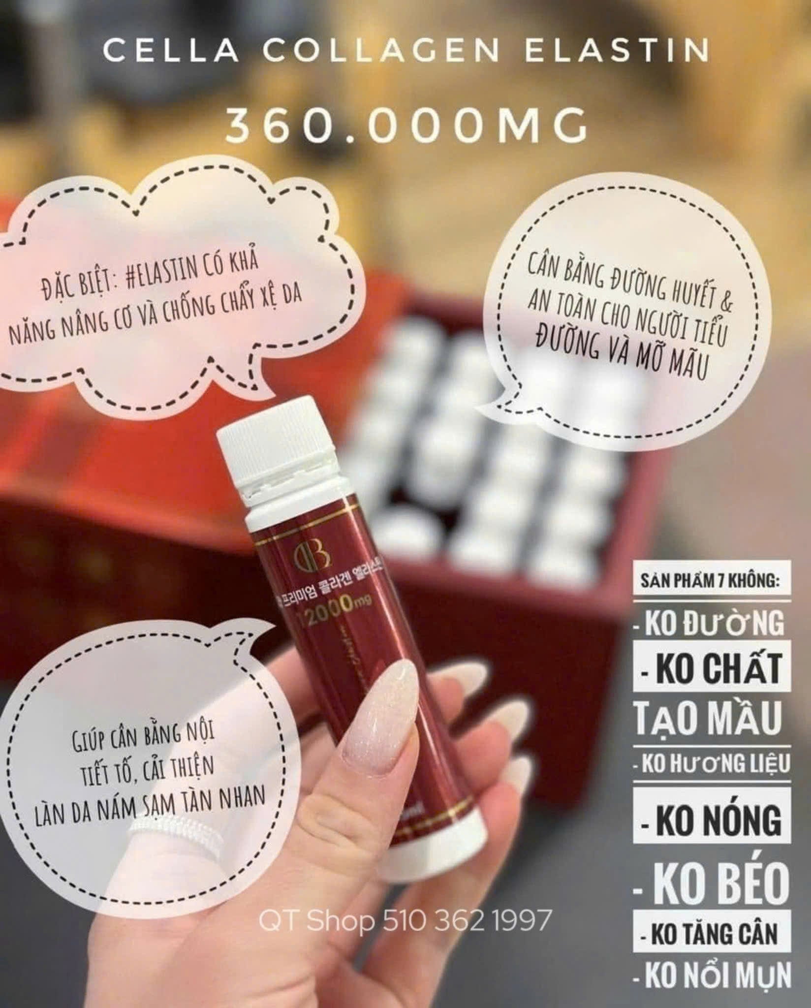 Nước uống Cella Collagen Elastin 360.000mg - Hộp 30 lọ x 25ml