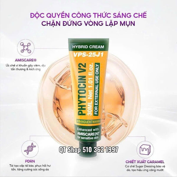 VQM VIBANQUENTMANKA Lotion/Hybrid Cream - Kem Phục Hồi Phytocin V2- 30ml